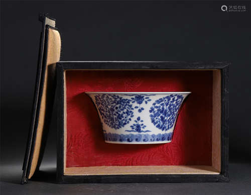 Chinese Blue And White Porcelain Bowl, With Box