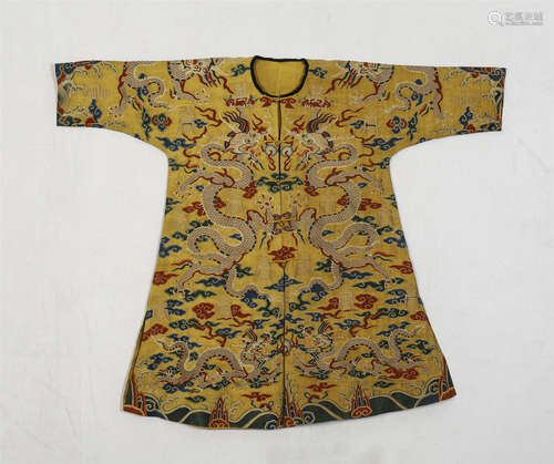 Chinese Kesi Silk Imperial Dragon Robe