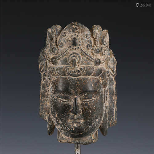 Chinese Stone Carved Buddha's Head