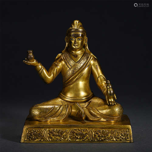 Chinese Gilt Bronze Statue Of A Seated Buddha