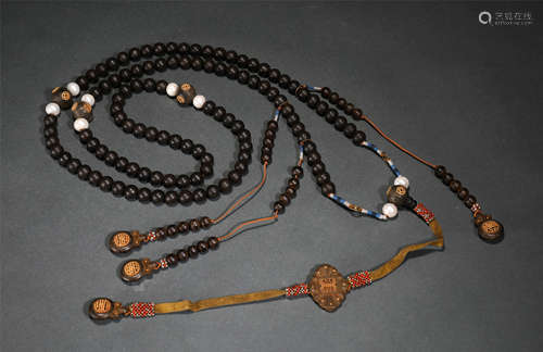 Chinese Agalwood Court Beads Necklace