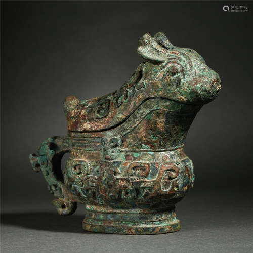 Chinese Bronze Beast Shaped Censer Engraved Beast Patterns