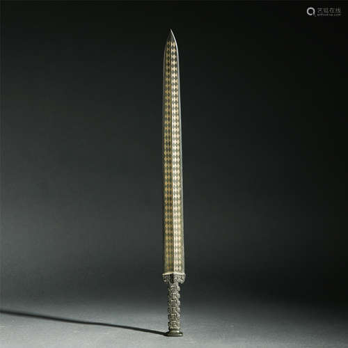 Chinese Bronze Sword With Beast Pattern Hilt