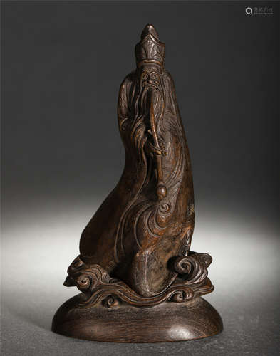 Chinese Agalwood Carved Immortal Figure Ornament