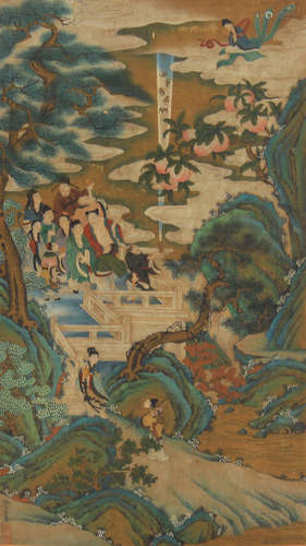 Chinese Painting Of Immortal Figures Story