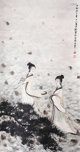 Chinese Painting Of Two Beautiful Ladies