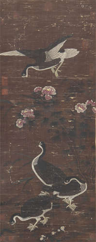 Chinese Painting Of Wild Geese And Flowers