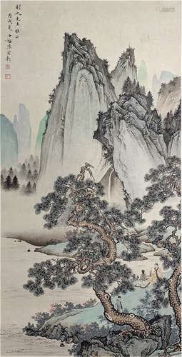 Chinese Painting Of Landscape And Figures