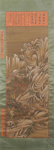 Chinese Painting Of A Bamboo Pavilion In East Mountain