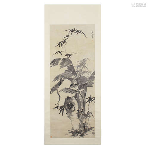 Chinese Painting Of Bamboo And Banana Tree