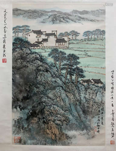 Chinese Painting Of Country Side Scenery