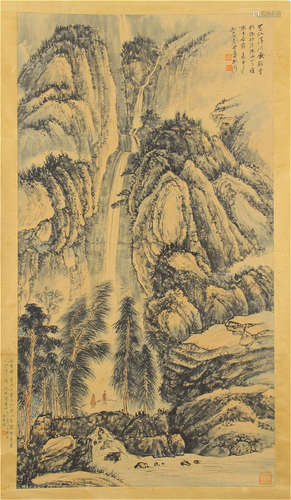 Chinese Painting Of Landscape And Figures