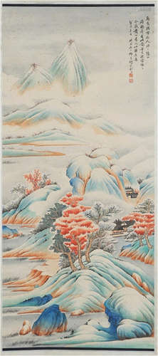 Chinese Painting Of After-Snow Landscape Scenery