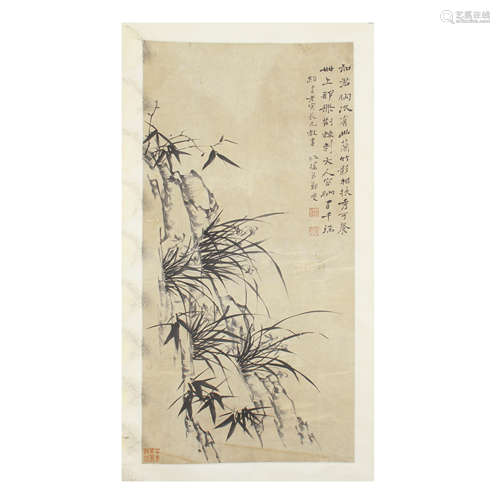 Chinese Painting Of Bamboo And Orchid