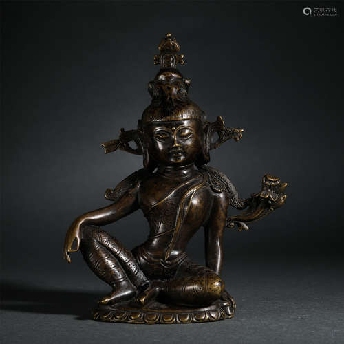 Chinese Bronze Statue Of Seated Buddha