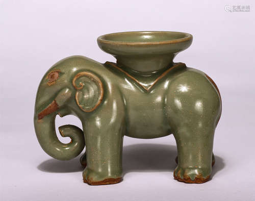 Chinese Longquan Ware Elephant Joss-Stick Holder