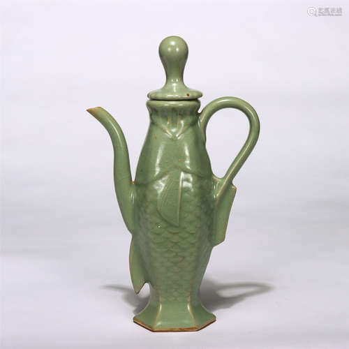 Chinese Longquan Ware Fish Design Porcelain Ewer