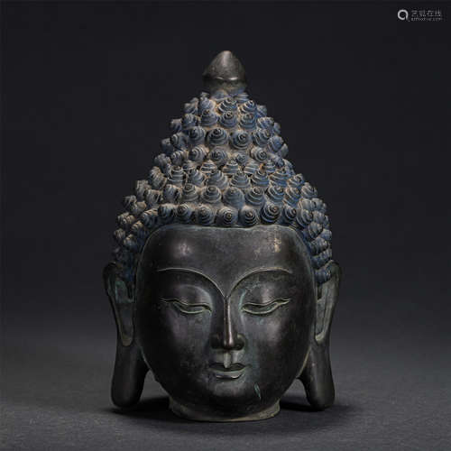 Chinese Bronze Buddha Head