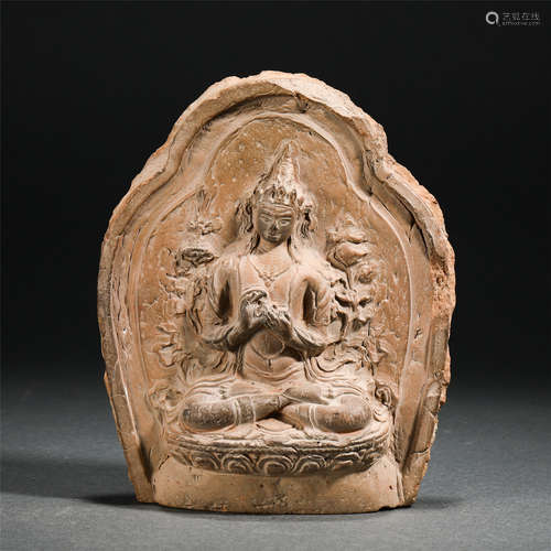 Chinese Pottery Seated Bodhisattva Statue