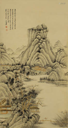 Chinese Painting Of Landscape And Figures