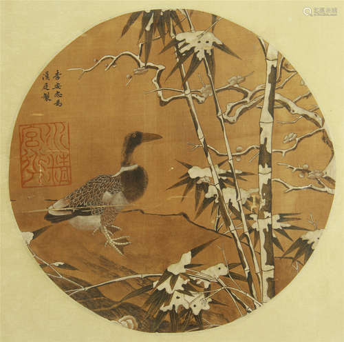 Chinese Painting Of Bamboos And Bird