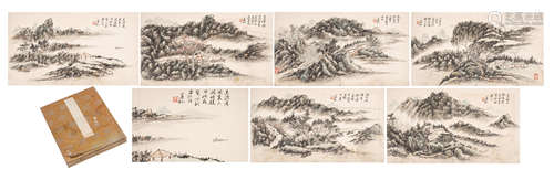 Chinese Painting Album Of Landscapes With Inscriptions