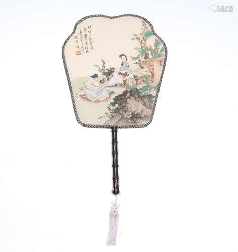 Chinese Figure Story Painting Fan