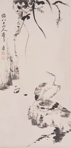 Chinese Painting Hanging Scroll Of Flower And Bird