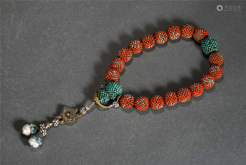 Chinese Agarwood Eighteen Beads Hand-Hold Rosary