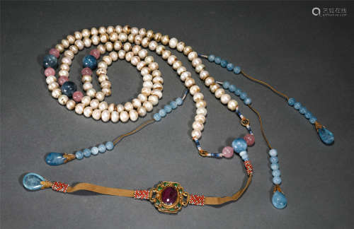 Chinese Pearl Beads Court Beads Necklace