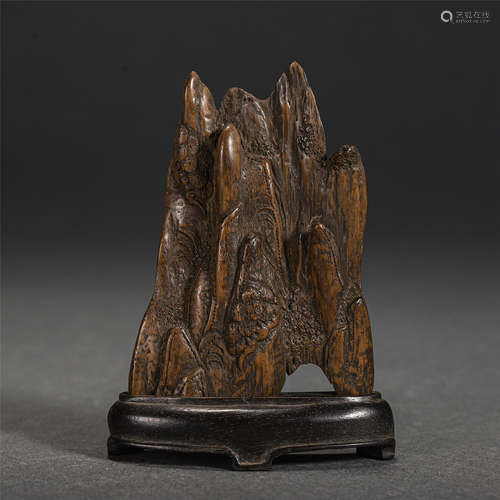 Chinese Agarwood Carved Rockery Ornament