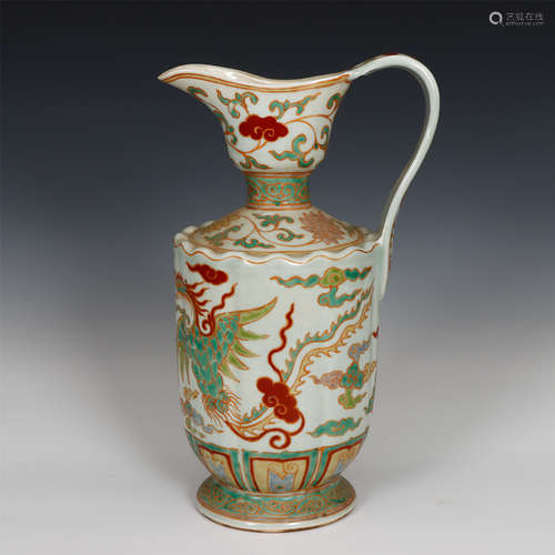 Chinese Colored Glaze Porcelain Phoenix Pepper Pot