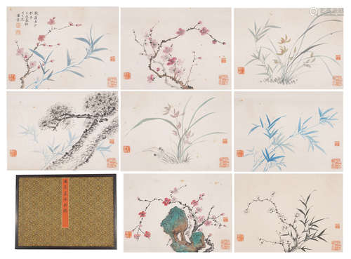 Chinese Painting Album Of Plum, Orchid, Bamboo And Chrysanthemum