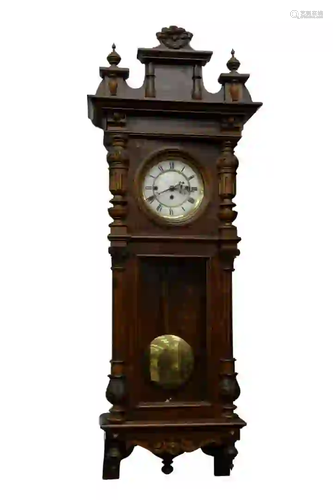 Vienna Regulator Clock walnut case with enameled face