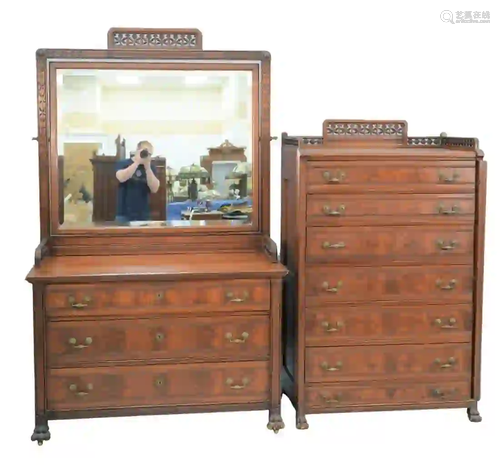 Victorian Two Piece Mahogany Bedroom Set lockside seven