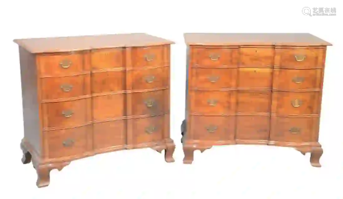 Pair of Margolis Mahogany Block Front Chests each with