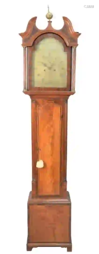 John Scott Edinburgh Tall Case Clock with brass dial,