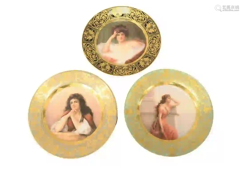 Three Royal Vienna Porcelain Cabinet Plates each having