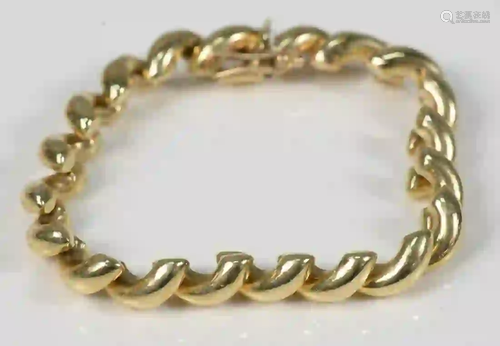 14 Karat Gold Bracelet length 7 1/4 inches 19.4 grams