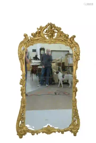 Louis XV Giltwood Mirror divided mirror plate with