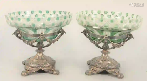 A Pair of Gorham Sterling Silver Compotes bases having