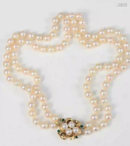 Pearl Double Strand Necklace medium luster with