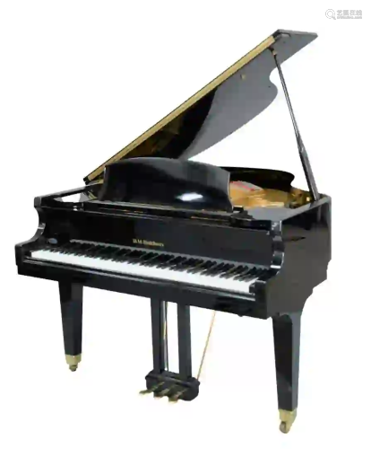D.H. Baldwin Baby Grand Piano ebonized, marked D.H.