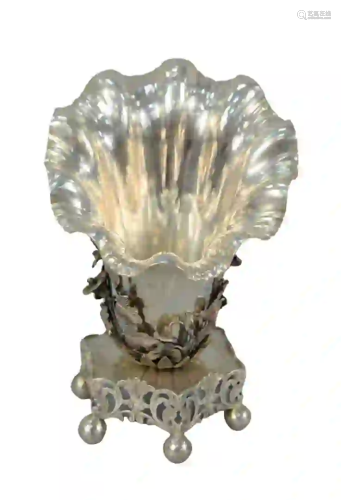 Ottoman Turkish Silver Spoon Warmer floral form with