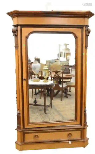 Victorian Birdseye Maple Armoire with rosewood trim,