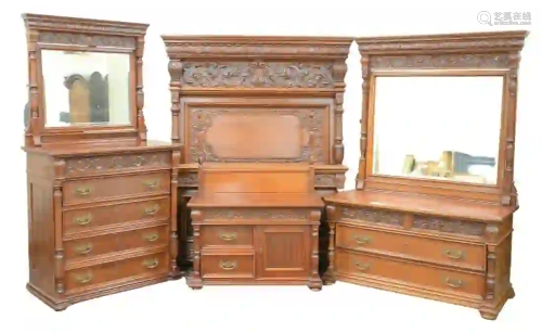 Victorian Mahogany Four Piece Bedroom Set consisting of