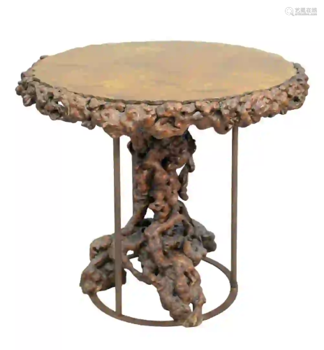 Chinese Root Table having circular top with root apron