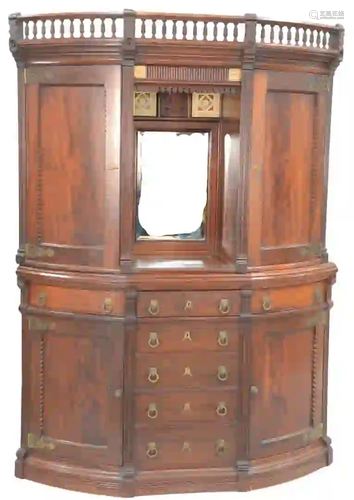 Victorian Walnut Corner Cupboard in two parts, upper