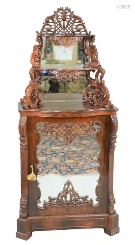 Rosewood Victorian Etagere having pierce carved top,