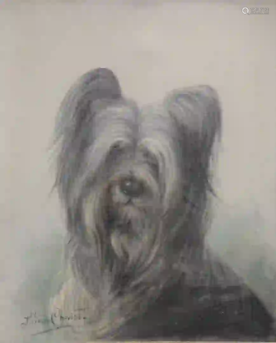 Lilian Cheviot (1884 - 1932) Terrier oil on canvas